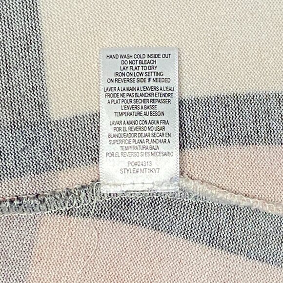 Studio B Bobeau Long Sleeve Scoop Neck Fuzzy Knit Pleat Back Plaid Tee Shirt XL - Picture 13 of 13